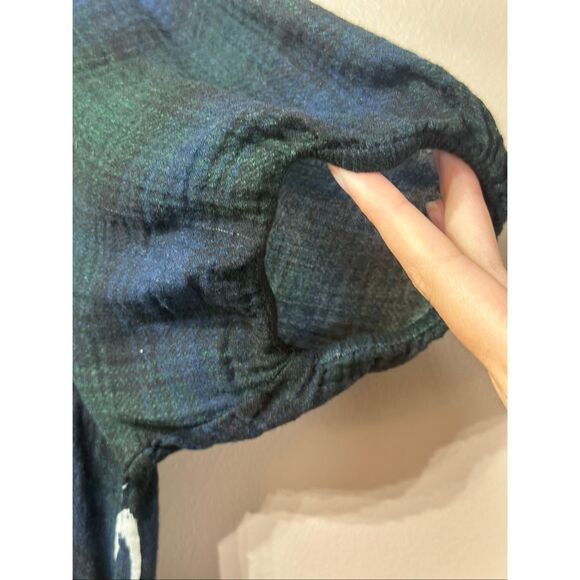 NWOT R13 Navy Plaid Paint Splatter Distressed Midi Dress Women's Medium - Picture 3 of 9